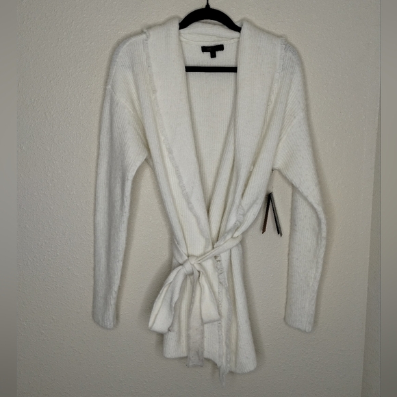 Frye Salt Breeze Cream Tie Waist Cardigan Women's Size Medium - Picture 1 of 7